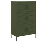 vidaXL Aparador de Acero Verde Oliva 68x39x113 cm, aparador Alto, alacena, Armario Auxiliar, Armario, Armario de almacenaje, Armario Alto