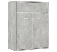 vidaXL Aparador de Almacenaje Almacenamiento Auxiliar Cajonera Organizador para Hogar Mueble Servicio Buffet de Contrachapada Gris Hormigón 60x30x75cm
