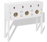 vidaXL Aparador de Estilo Chino de Madera Maciza Blanco