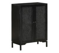 Vidaxl aparador de hierro y madera maciza de mango negro 55x30x77 cm