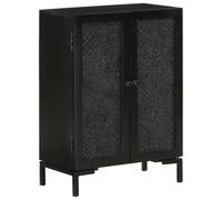 Vidaxl aparador de hierro y madera maciza de mango negro 55x30x77 cm