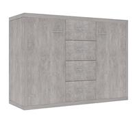 vidaXL Aparador de Madera Contrachapada Armario Auxiliar Cajonera Mueble Bajo Aparador Auxiliar para Salón Habitación Dormitorio Gris Hormigón