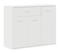 vidaXL Aparador de Madera Contrachapada Armario Auxiliar Cajonera Mueble Bajo con 3 Puertas Aparador Auxiliar para Salón Oficina Blanco