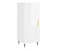 Vidaxl aparador de madera contrachapada blanco brillante 34,5x34x90 cm