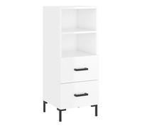Vidaxl aparador de madera contrachapada blanco brillante 34,5x34x90 cm