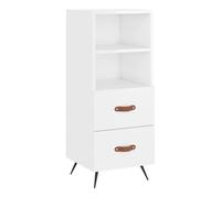 Vidaxl aparador de madera contrachapada blanco brillante 34,5x34x90 cm