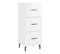 Vidaxl aparador de madera contrachapada blanco brillante 34,5x34x90 cm