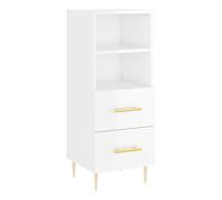 Vidaxl aparador de madera contrachapada blanco brillante 34,5x34x90 cm