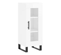 Vidaxl aparador de madera contrachapada blanco brillante 34,5x34x90 cm