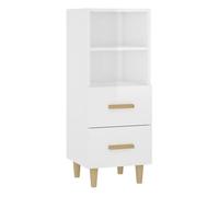 Vidaxl aparador de madera contrachapada blanco brillante 34,5x34x90 cm