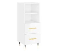 Vidaxl aparador de madera contrachapada blanco brillante 34,5x34x90 cm