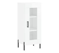 Vidaxl aparador de madera contrachapada blanco brillante 34,5x34x90 cm