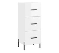 Vidaxl aparador de madera contrachapada blanco brillante 34,5x34x90 cm