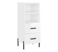 Vidaxl aparador de madera contrachapada blanco brillante 34,5x34x90 cm