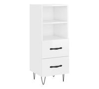 Vidaxl aparador de madera contrachapada blanco brillante 34,5x34x90 cm