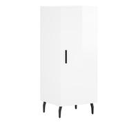 Vidaxl aparador de madera contrachapada blanco brillante 34,5x34x90 cm