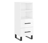 Vidaxl aparador de madera contrachapada blanco brillante 34,5x34x90 cm