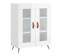 Vidaxl aparador de madera contrachapada blanco brillante 69,5x34x90 cm