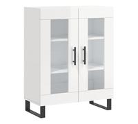 Vidaxl aparador de madera contrachapada blanco brillante 69,5x34x90 cm