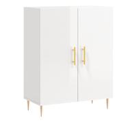 Vidaxl aparador de madera contrachapada blanco brillante 69,5x34x90 cm