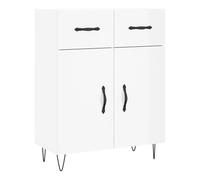 Vidaxl aparador de madera contrachapada blanco brillante 69,5x34x90 cm