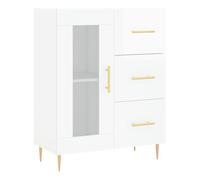 Vidaxl aparador de madera contrachapada blanco brillante 69,5x34x90 cm