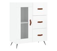 Vidaxl aparador de madera contrachapada blanco brillante 69,5x34x90 cm