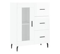 Vidaxl aparador de madera contrachapada blanco brillante 69,5x34x90 cm