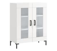 Vidaxl aparador de madera contrachapada blanco brillante 69,5x34x90 cm