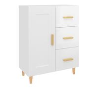 Vidaxl aparador de madera contrachapada blanco brillante 69,5x34x90 cm