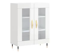 Vidaxl aparador de madera contrachapada blanco brillante 69,5x34x90 cm