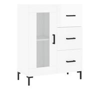 Vidaxl aparador de madera contrachapada blanco brillante 69,5x34x90 cm