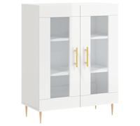 vidaXL Aparador de Madera contrachapada Blanco Brillante 69,5x34x90 cm, Armario, Armario de Almacenamiento, aparador Alto, Armario aparador