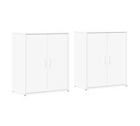 vidaXL Aparador de madera de ingeniería 2 uds Blanco 60x31x70 cm
