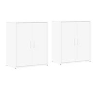 vidaXL Aparador de Madera de ingeniería 2 uds Blanco 60x31x70 cm, Armario de Almacenamiento, gabinete aparador, Mueble para Pasillo, Buffet