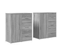 Vidaxl aparador de madera de ingeniería 2 uds gris sonoma 60x31x70 cm