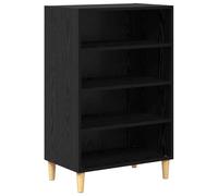 vidaXL Aparador de Madera de ingeniería en Roble Negro 57 x 35 x 90 cm, Independiente, con Patas de Madera. Gran Capacidad de Almacenamiento. Diseño Moderno, Superficie Lisa y construcción Duradera.