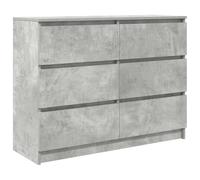 vidaXL Aparador de Madera de ingeniería Gris hormigón 100x35x76 cm, Armario de Almacenamiento, Mueble aparador, Mueble de Pasillo, Buffet