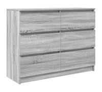vidaXL Aparador de Madera de ingeniería Gris Sonoma 100x35x76 cm, Armario de Almacenamiento, Mueble aparador, Mueble de Pasillo, Buffet