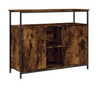 vidaXL Aparador de madera de ingeniería – Roble ahumado – 100x35x80 cm
