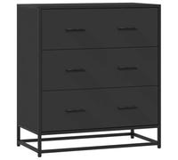 vidaXL Aparador de Madera de ingeniería y Metal Negro 68x35x76 cm