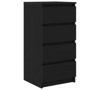 vidaXL Aparador de Madera de Roble Negro 37,5x35x76 cm, Armario de almacenaje, Mueble aparador, Mueble de Pasillo, Buffet