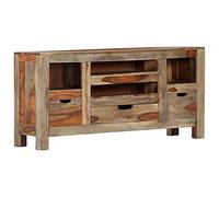 vidaXL Aparador de Madera Maciza de Acacia Gris 100x30x50 cm