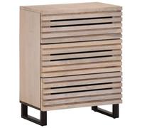vidaXL Aparador de Madera Maciza de Mango Blanco 60x34x75 cm, Armario de almacenaje, Mueble aparador, Armario de Pasillo, Buffet, Armario de Cocina