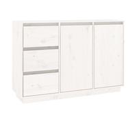 vidaXL Aparador Armario Auxiliar Alacena Mesa Consola Entrada Pasillo Vestíbulo Recibidor Mueble de Madera Maciza de Pino Blanco 111x34x75 cm