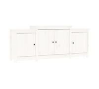 Vidaxl aparador de madera maciza de pino blanco 164x37x68 cm
