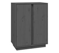 Vidaxl aparador de madera maciza de pino gris 60x35x80 cm