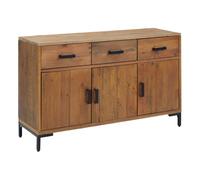 Vidaxl aparador de madera maciza de pino marrón 110x35x70 cm