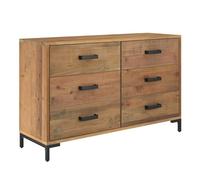 Vidaxl aparador de madera maciza de pino marrón 110x35x70 cm