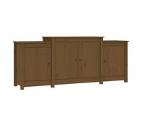 Vidaxl aparador de madera maciza de pino marrón miel 164x37x68 cm